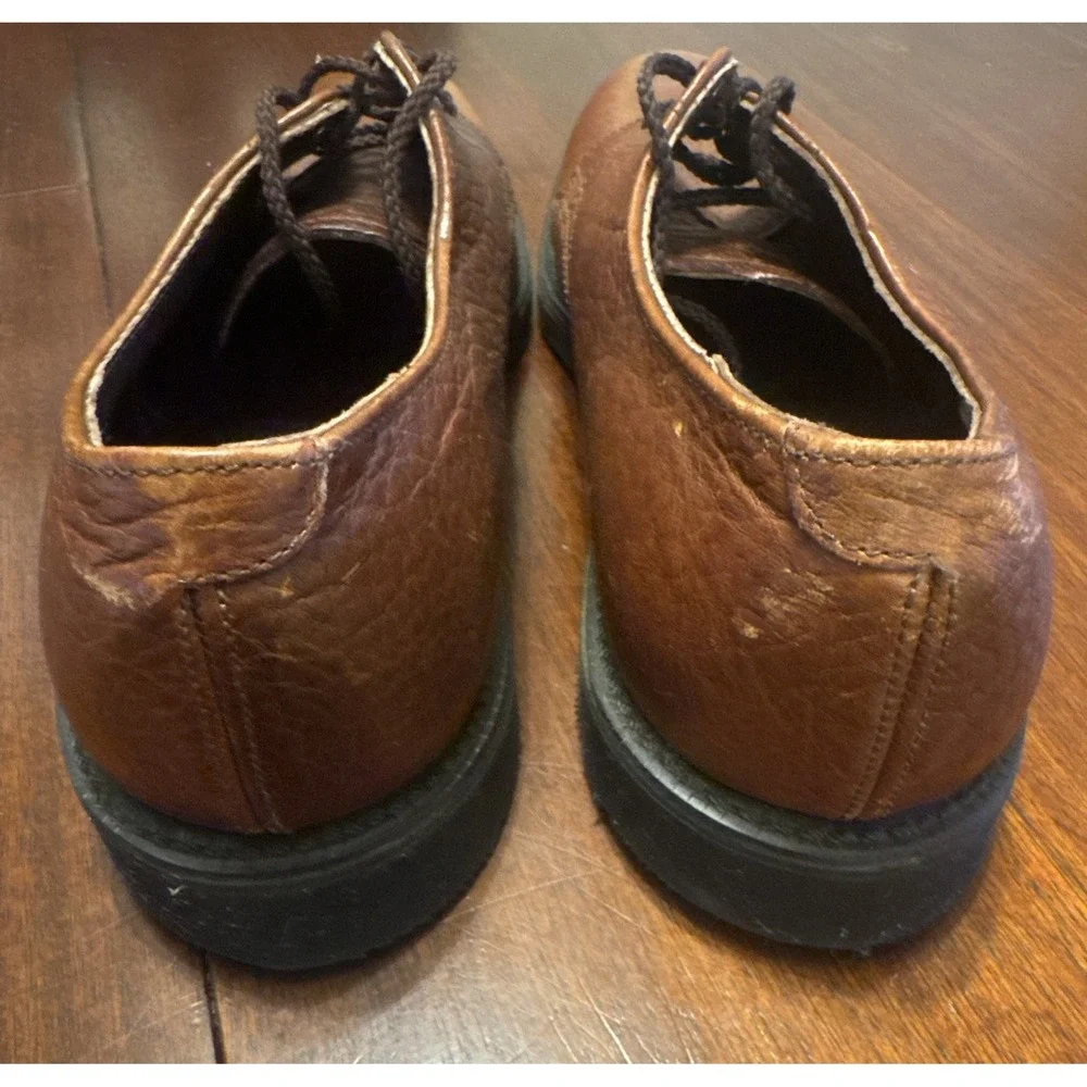 Vintage Union Made USA Leather Oxford Shoes 9.5D EVA-Tech Sole Workwear UFCW 80s